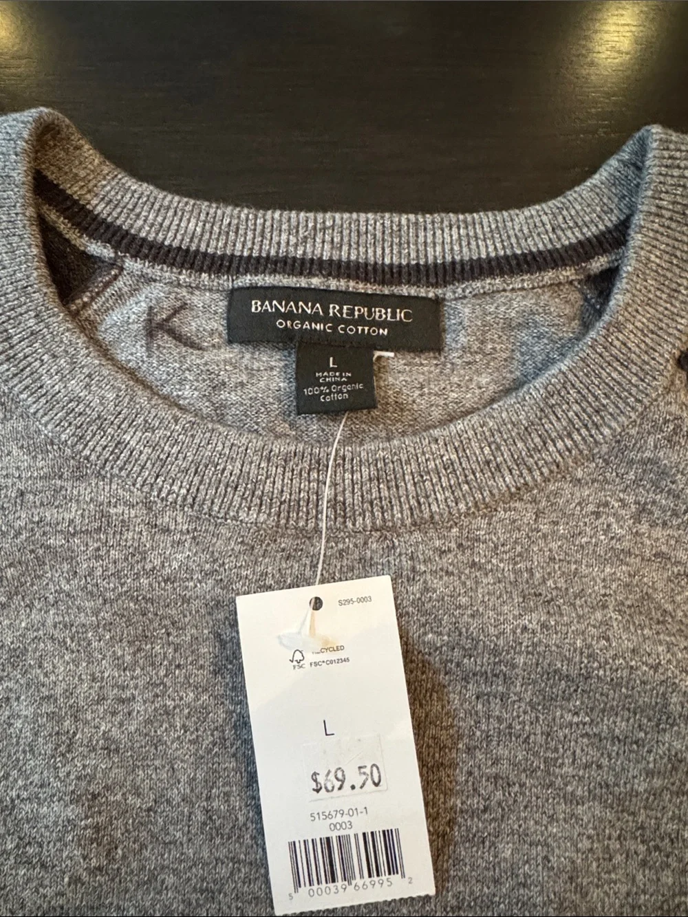 Banana Republic Two-Tone Crewneck Sweater - Gray & Charcoal
